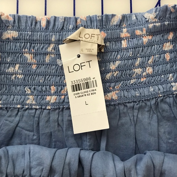 NWT LOFT smocked butterfly skirt size L - Picture 3 of 9